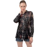 Abstract Psychedelic Geometry Andy Gilmore Sacred Long Sleeve Satin Shirt