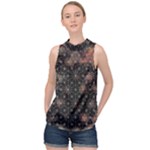 Abstract Psychedelic Geometry Andy Gilmore Sacred High Neck Satin Top
