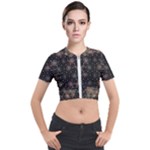 Abstract Psychedelic Geometry Andy Gilmore Sacred Short Sleeve Cropped Jacket