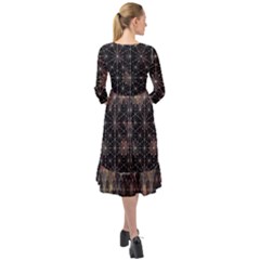 Ruffle End Midi Chiffon Dress 