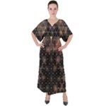 Abstract Psychedelic Geometry Andy Gilmore Sacred V-Neck Boho Style Maxi Dress