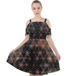 Abstract Psychedelic Geometry Andy Gilmore Sacred Cut Out Shoulders Chiffon Dress