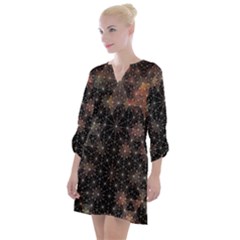 Open Neck Shift Dress 