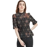 Abstract Psychedelic Geometry Andy Gilmore Sacred Frill Neck Blouse