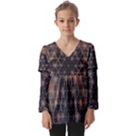 Abstract Psychedelic Geometry Andy Gilmore Sacred Kids  V Neck Casual Top