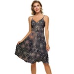 Abstract Psychedelic Geometry Andy Gilmore Sacred Sleeveless Tie Front Chiffon Dress