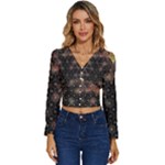 Abstract Psychedelic Geometry Andy Gilmore Sacred Long Sleeve V-Neck Top