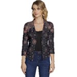 Abstract Psychedelic Geometry Andy Gilmore Sacred Women s Casual 3/4 Sleeve Spring Jacket