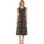 Abstract Psychedelic Geometry Andy Gilmore Sacred V-Neck Drawstring Shoulder Sleeveless Maxi Dress