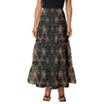 Abstract Psychedelic Geometry Andy Gilmore Sacred Tiered Ruffle Maxi Skirt