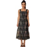 Abstract Psychedelic Geometry Andy Gilmore Sacred Square Neckline Tiered Midi Dress