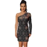 Abstract Psychedelic Geometry Andy Gilmore Sacred Long Sleeve One Shoulder Mini Dress