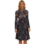 Abstract Psychedelic Geometry Andy Gilmore Sacred Long Sleeve Shirt Collar A-Line Dress