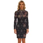Abstract Psychedelic Geometry Andy Gilmore Sacred Long Sleeve Shirt Collar Bodycon Dress