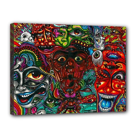 Somewhere Near Oblivion Nightmares Acid Colors Psychedelic Canvas 16  x 12  (Stretched) from ArtsNow.com