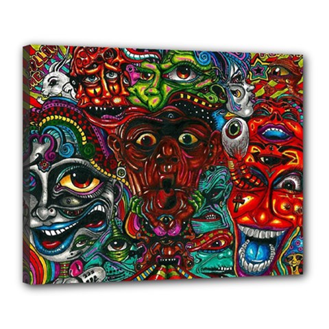 Somewhere Near Oblivion Nightmares Acid Colors Psychedelic Canvas 20  x 16  (Stretched) from ArtsNow.com