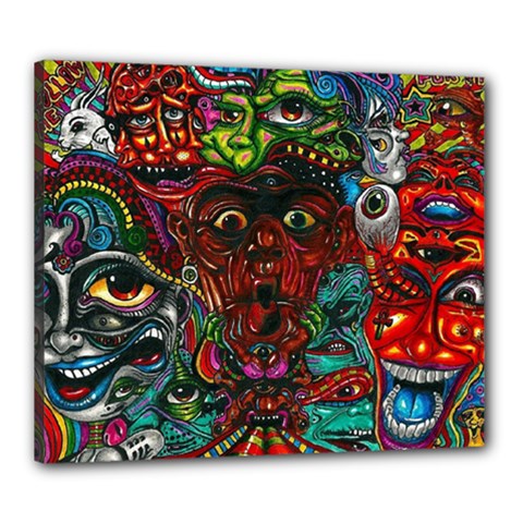Somewhere Near Oblivion Nightmares Acid Colors Psychedelic Canvas 24  x 20  (Stretched) from ArtsNow.com