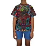 Somewhere Near Oblivion Nightmares Acid Colors Psychedelic Kids  Short Sleeve Swimwear