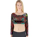 Somewhere Near Oblivion Nightmares Acid Colors Psychedelic Long Sleeve Crop Top