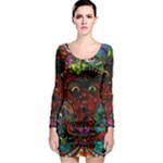Somewhere Near Oblivion Nightmares Acid Colors Psychedelic Long Sleeve Bodycon Dress
