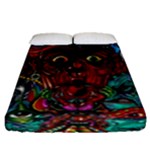 Somewhere Near Oblivion Nightmares Acid Colors Psychedelic Fitted Sheet (Queen Size)