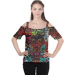 Somewhere Near Oblivion Nightmares Acid Colors Psychedelic Cutout Shoulder T-Shirt