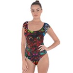 Somewhere Near Oblivion Nightmares Acid Colors Psychedelic Short Sleeve Leotard 