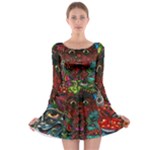 Somewhere Near Oblivion Nightmares Acid Colors Psychedelic Long Sleeve Skater Dress