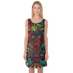 Somewhere Near Oblivion Nightmares Acid Colors Psychedelic Sleeveless Satin Nightdress