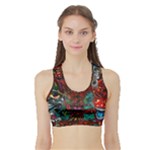 Somewhere Near Oblivion Nightmares Acid Colors Psychedelic Sports Bra with Border