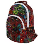 Somewhere Near Oblivion Nightmares Acid Colors Psychedelic Rounded Multi Pocket Backpack
