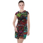 Somewhere Near Oblivion Nightmares Acid Colors Psychedelic Drawstring Hooded Dress