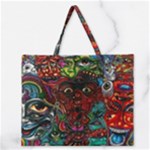 Somewhere Near Oblivion Nightmares Acid Colors Psychedelic Zipper Large Tote Bag