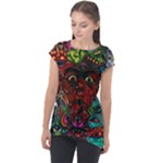 Somewhere Near Oblivion Nightmares Acid Colors Psychedelic Cap Sleeve High Low Top