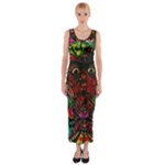 Somewhere Near Oblivion Nightmares Acid Colors Psychedelic Fitted Maxi Dress