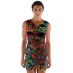Somewhere Near Oblivion Nightmares Acid Colors Psychedelic Wrap Front Bodycon Dress