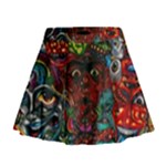 Somewhere Near Oblivion Nightmares Acid Colors Psychedelic Mini Flare Skirt