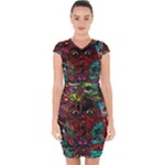 Somewhere Near Oblivion Nightmares Acid Colors Psychedelic Capsleeve Drawstring Dress 