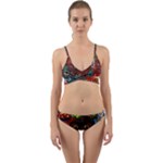 Somewhere Near Oblivion Nightmares Acid Colors Psychedelic Wrap Around Bikini Set
