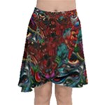 Somewhere Near Oblivion Nightmares Acid Colors Psychedelic Chiffon Wrap Front Skirt