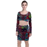 Somewhere Near Oblivion Nightmares Acid Colors Psychedelic Top and Skirt Sets