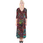Somewhere Near Oblivion Nightmares Acid Colors Psychedelic Quarter Sleeve Wrap Maxi Dress