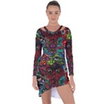 Somewhere Near Oblivion Nightmares Acid Colors Psychedelic Asymmetric Cut-Out Shift Dress