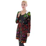 Somewhere Near Oblivion Nightmares Acid Colors Psychedelic Hooded Pocket Cardigan