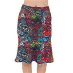 Somewhere Near Oblivion Nightmares Acid Colors Psychedelic Short Mermaid Skirt