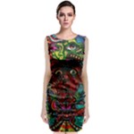 Somewhere Near Oblivion Nightmares Acid Colors Psychedelic Sleeveless Velvet Midi Dress