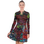 Somewhere Near Oblivion Nightmares Acid Colors Psychedelic Long Sleeve Panel Dress