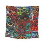 Somewhere Near Oblivion Nightmares Acid Colors Psychedelic Square Tapestry (Small)
