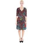 Somewhere Near Oblivion Nightmares Acid Colors Psychedelic Wrap Up Cocktail Dress