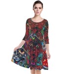 Somewhere Near Oblivion Nightmares Acid Colors Psychedelic Quarter Sleeve Waist Band Dress